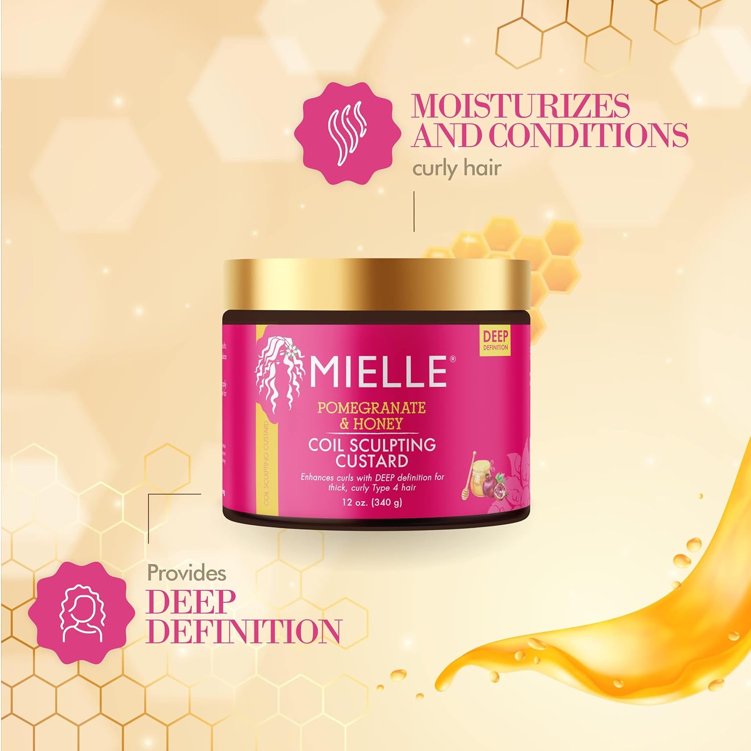Mielle Pomegranate Coil Scuplting Custard 12oz