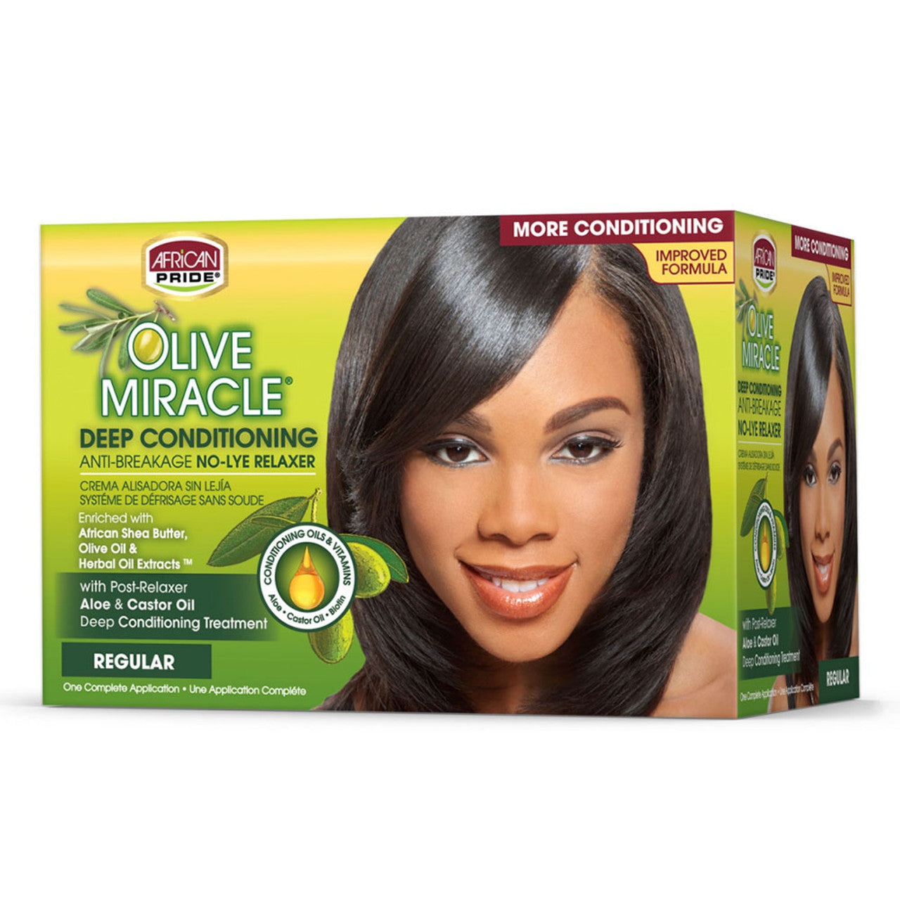 AFRICAN PRIDE Olive Miracle No-Lye Relaxer Kit (Regular)