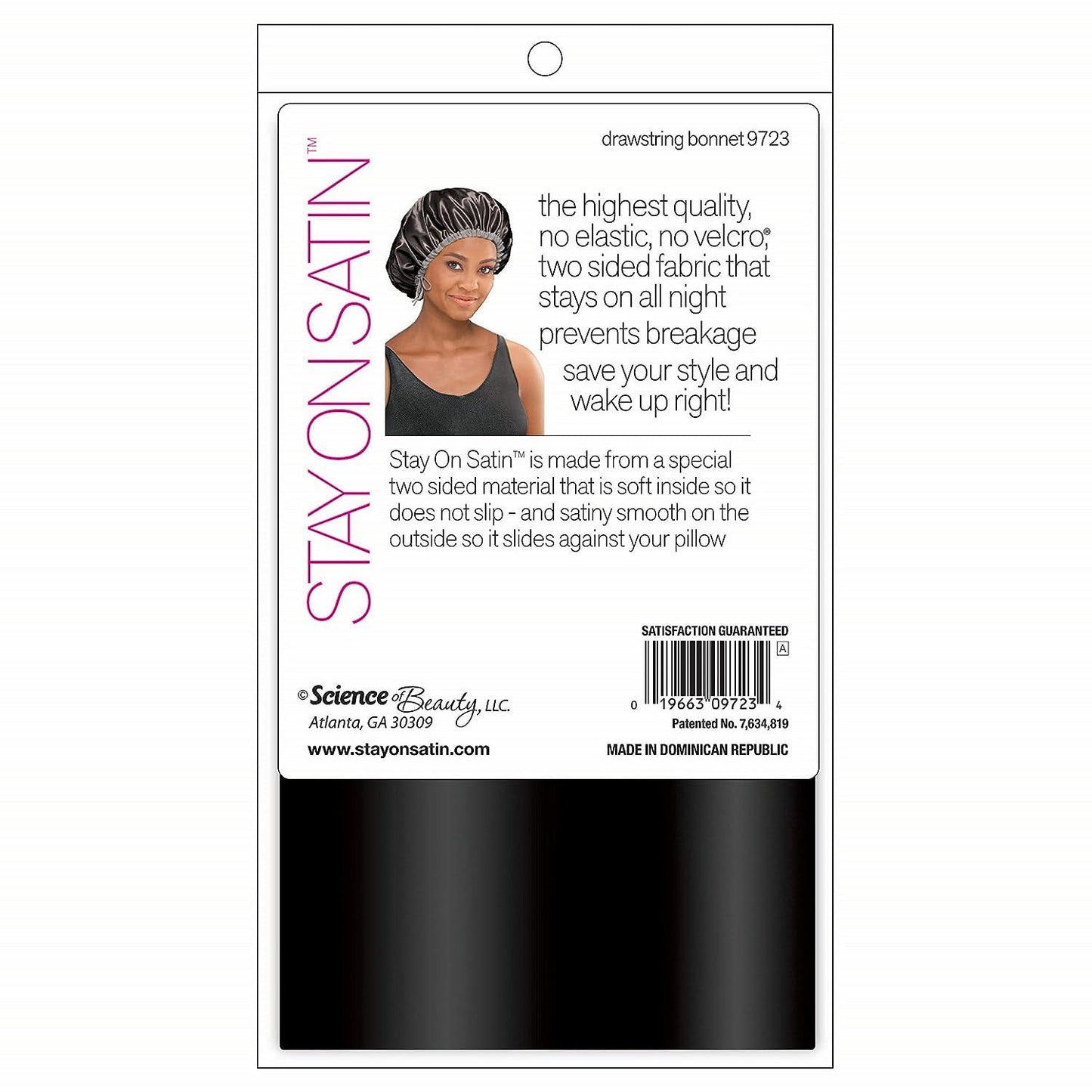 Stay on Satin Drawstring Bonnet #9723