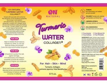 ON Natural Turmeric Water Collagen Facial and Hair Mist, 8oz