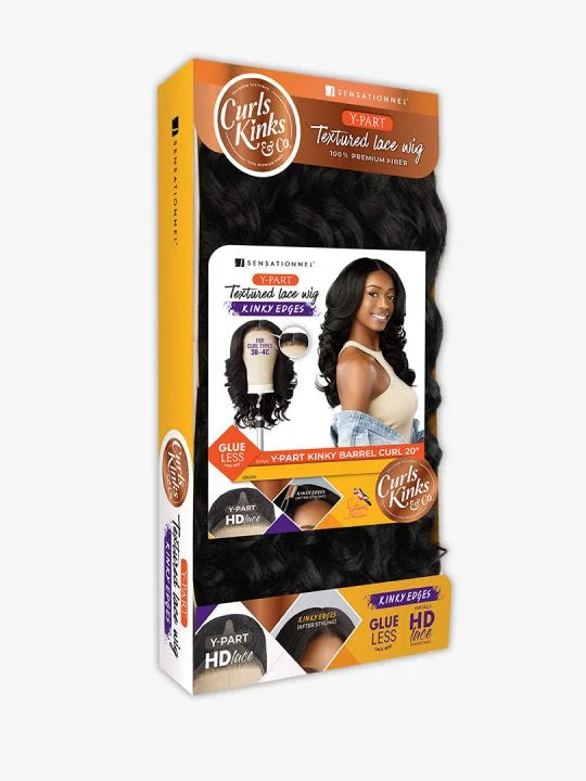 KINKY EDGE Y-PART LACE WIG - KINKY BARREL CURL 20 -