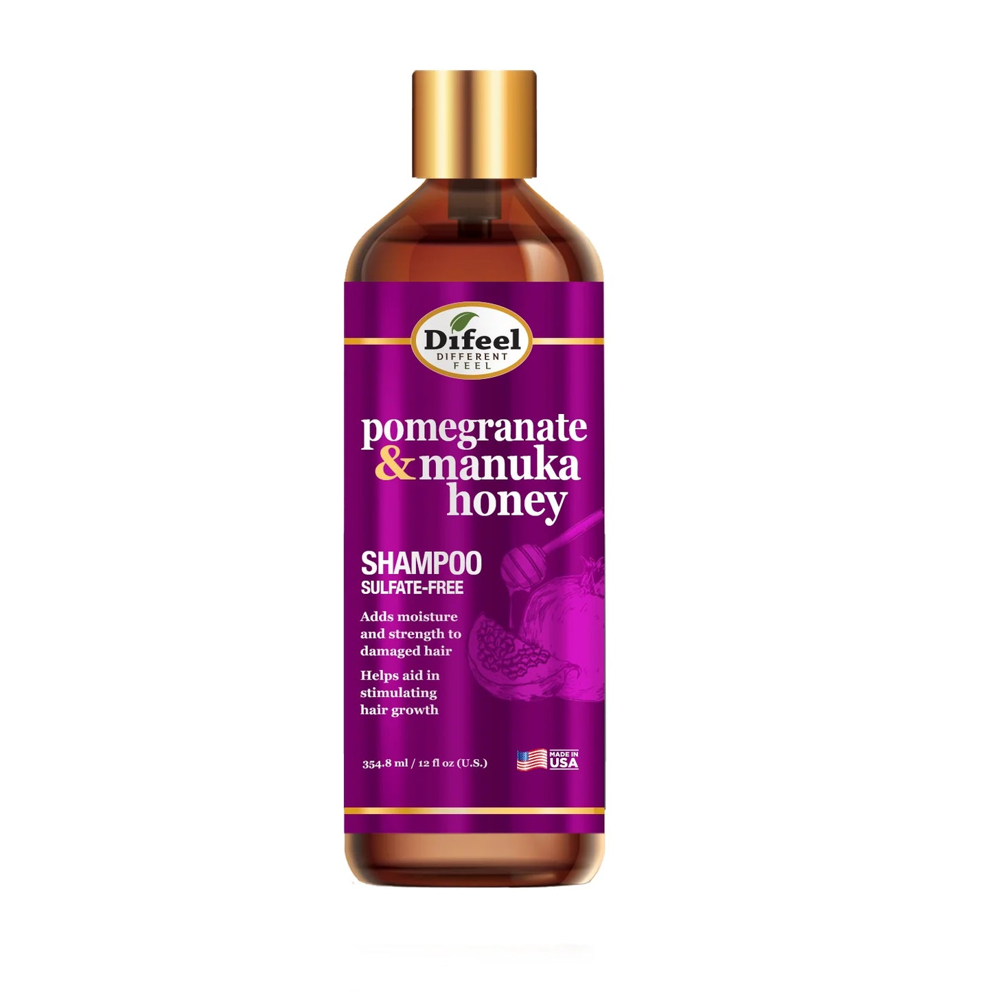 Difeel Pomegranate & Manuka Honey Shampoo 12 oz