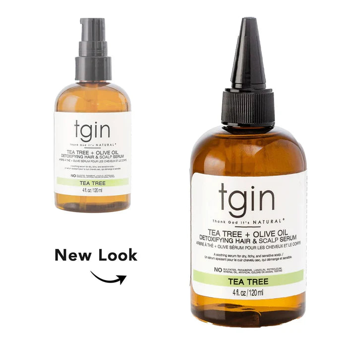 TGIN Tea Tree + Olive Oil Detoxifying Dry Itchy Hair And Scalp Serum 4oz