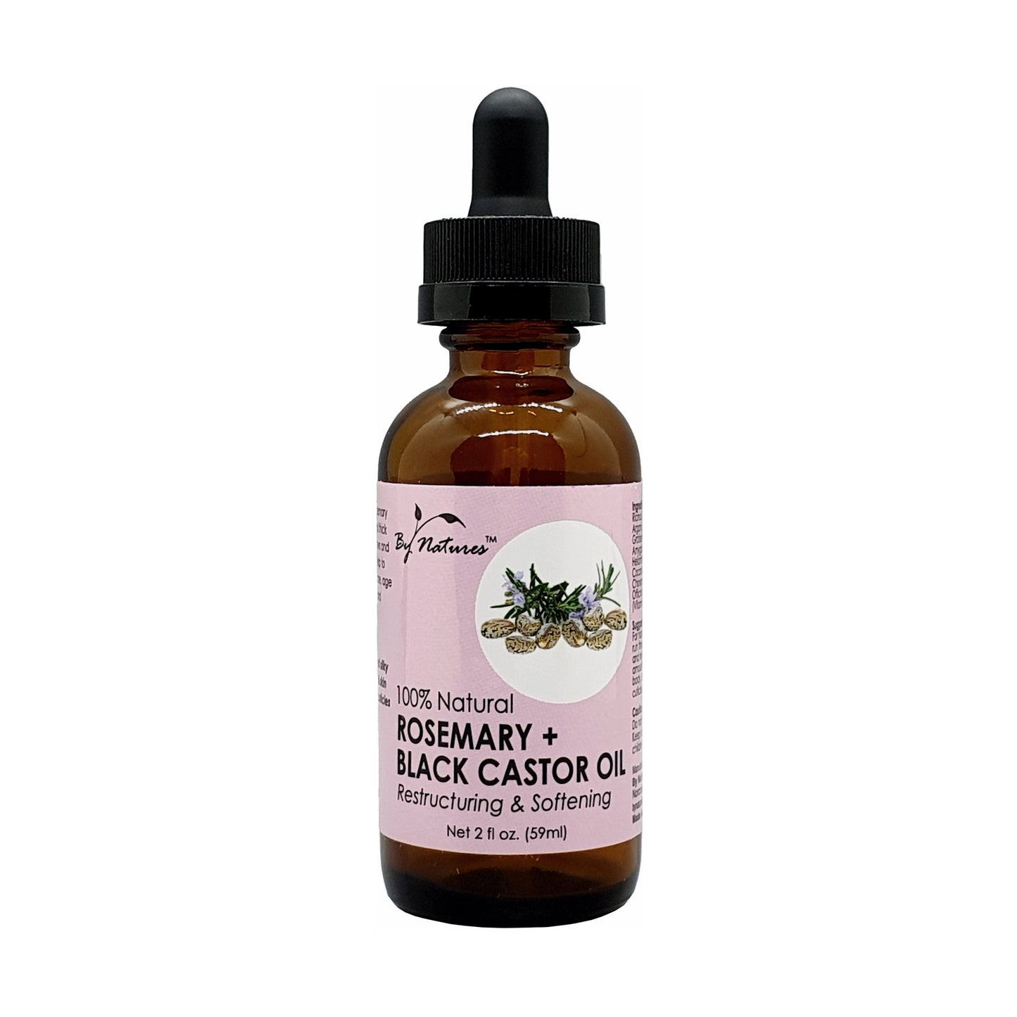 BY NATURES ROSEMARY BLACK CASTOR OIL 2oz