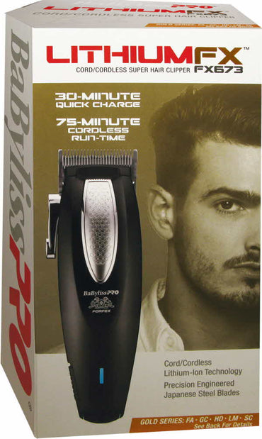 BaBylissPRO LithiumFX Cordless Super Hair Clipper - FX673