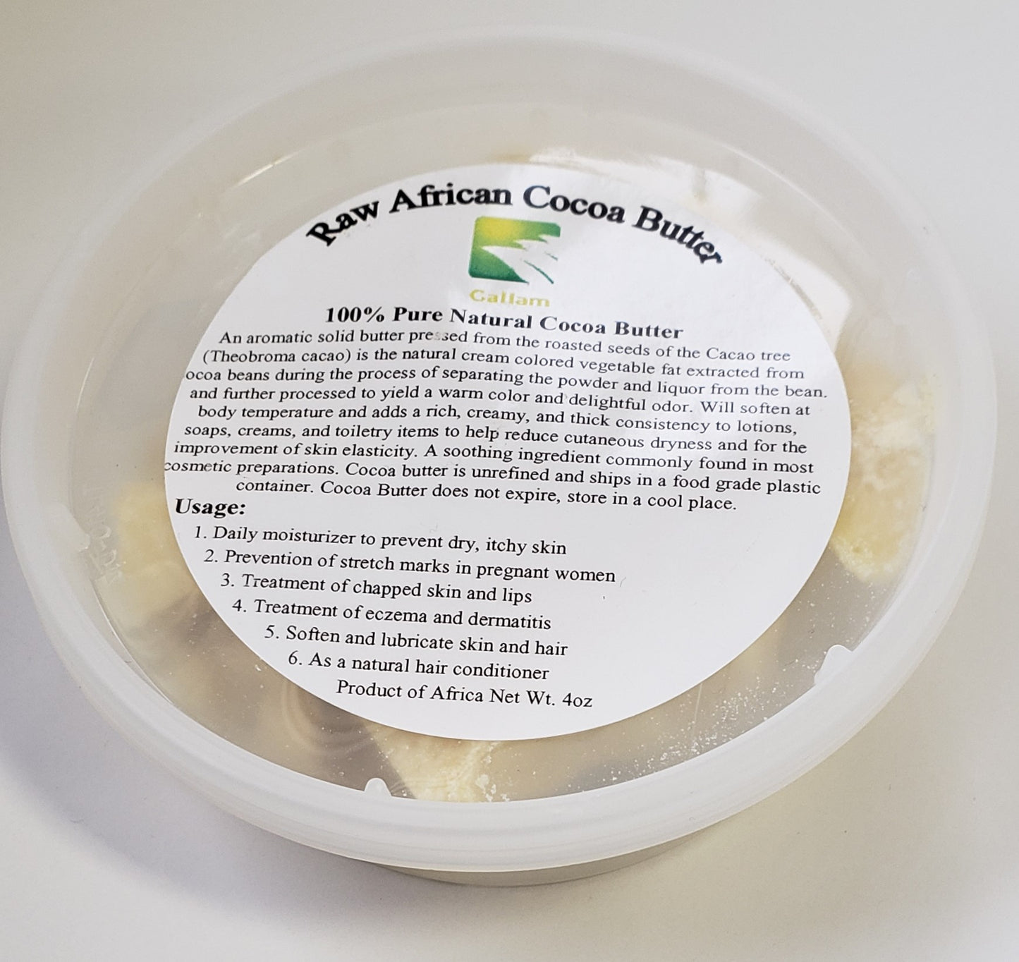 Gallam Raw Cocoa Butter 4oz