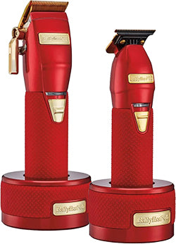 BaByliss PRO RED FX Boost+ Limited Edition Clipper & Trimmer Set w/ Stands