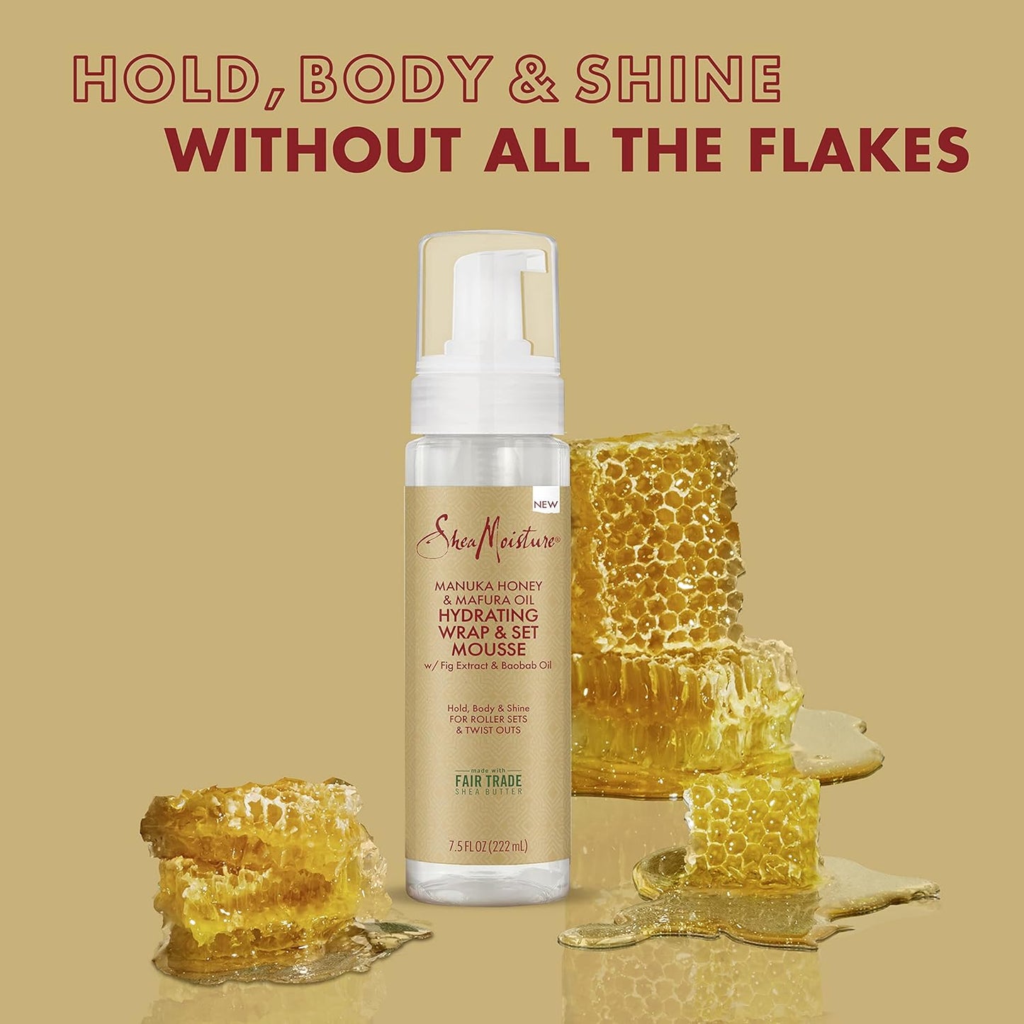 SheaMoisture Manuka Honey & Mafura Oil Hydrating Wrap & Set Hair Mousse 7.5oz
