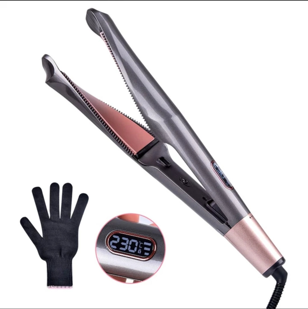 Twisted Flat iron 2-IN-1 Curl & Straight Iron