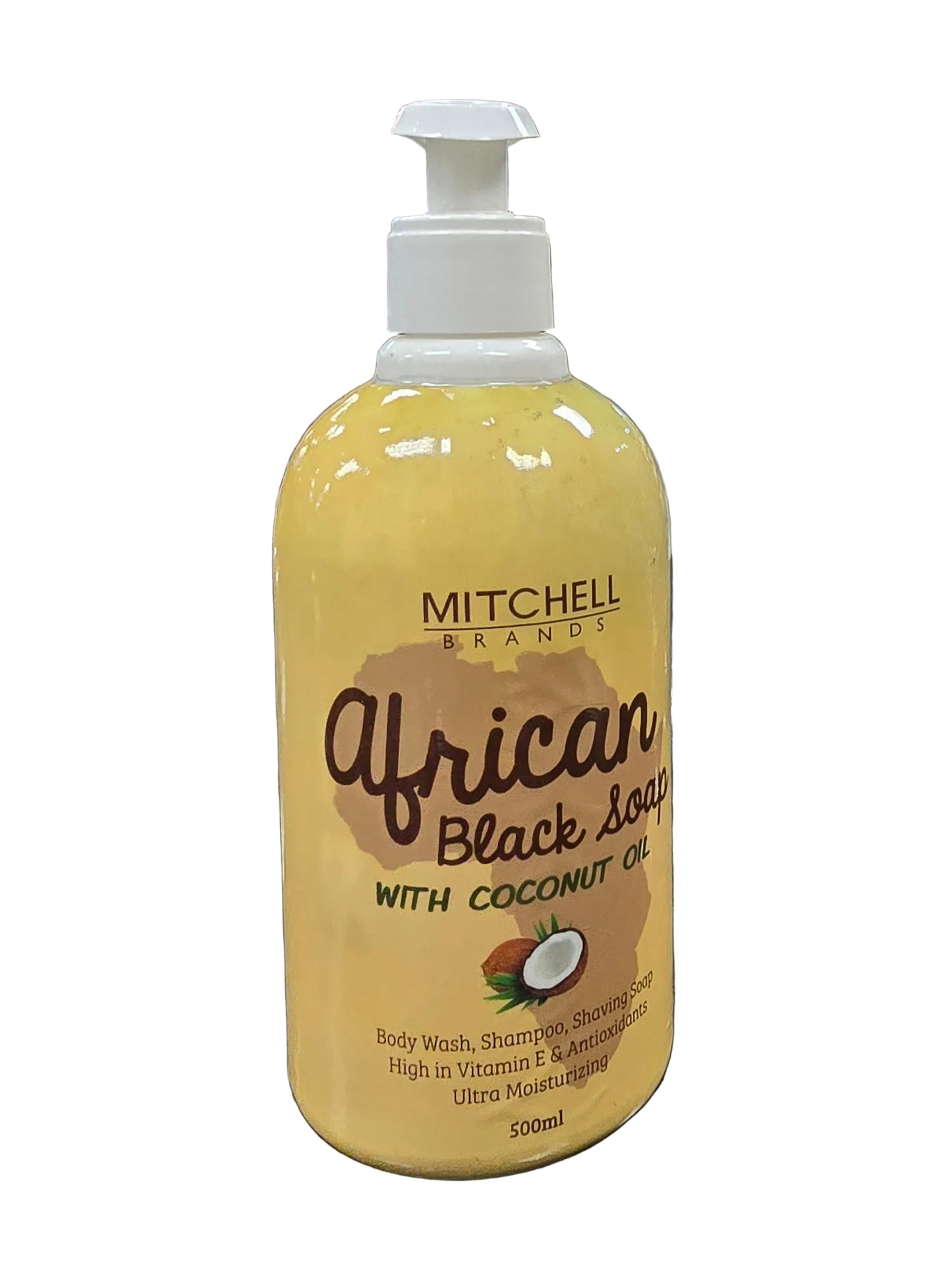Mitchell African Liquid Black Soap with Coconut Oil 16.9 Oz.