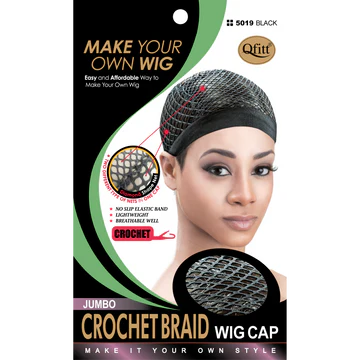 M&M Head Gear Crochet Premium Braid WigCap 5019 BLK