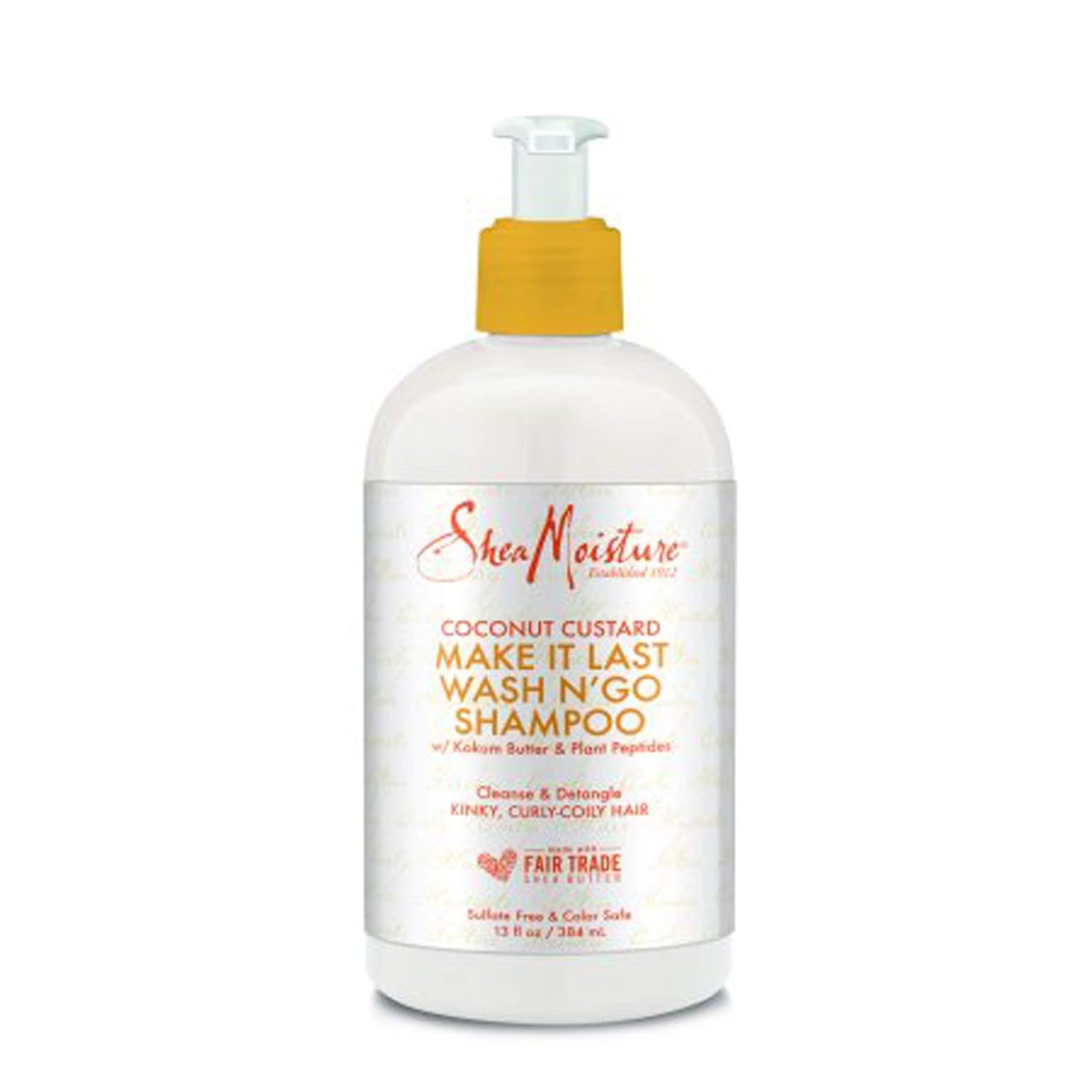 Shea Moisture Coconut Custard Make It Last Wash N' Go Shampoo 13oz