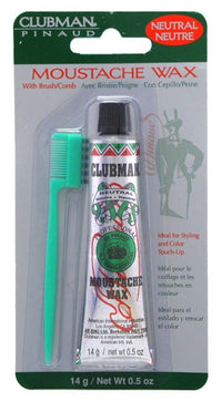 Clubman Moustache wax with Brush Neutral