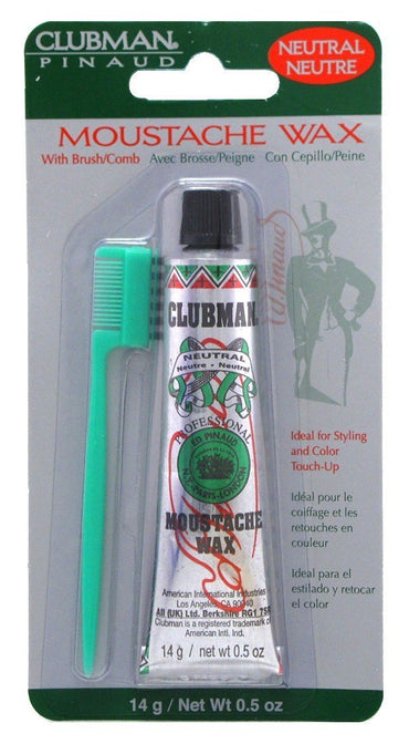 Clubman Moustache wax with Brush Neutral
