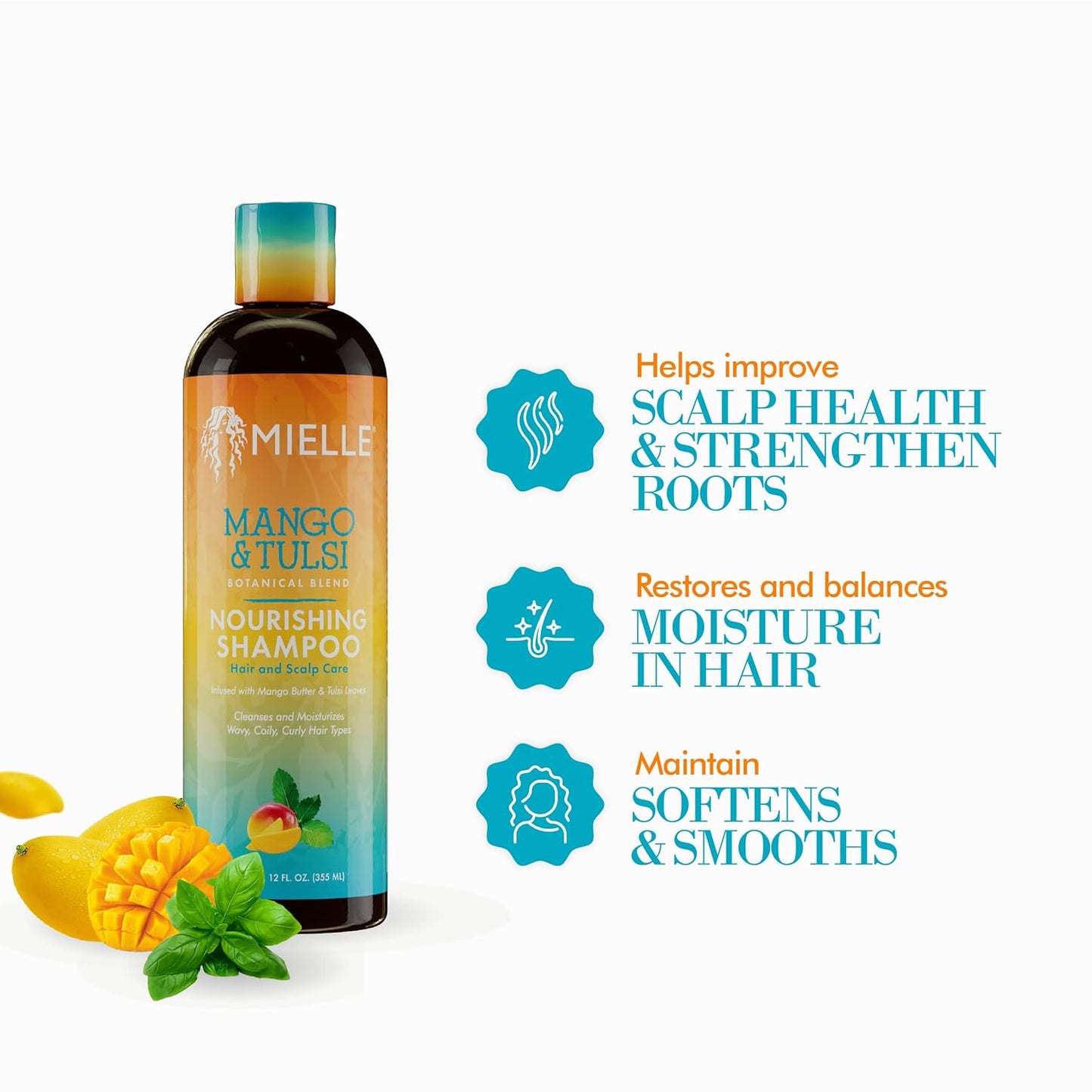 MIELLE Mango & Tulsi Nourishing Shampoo 12oz