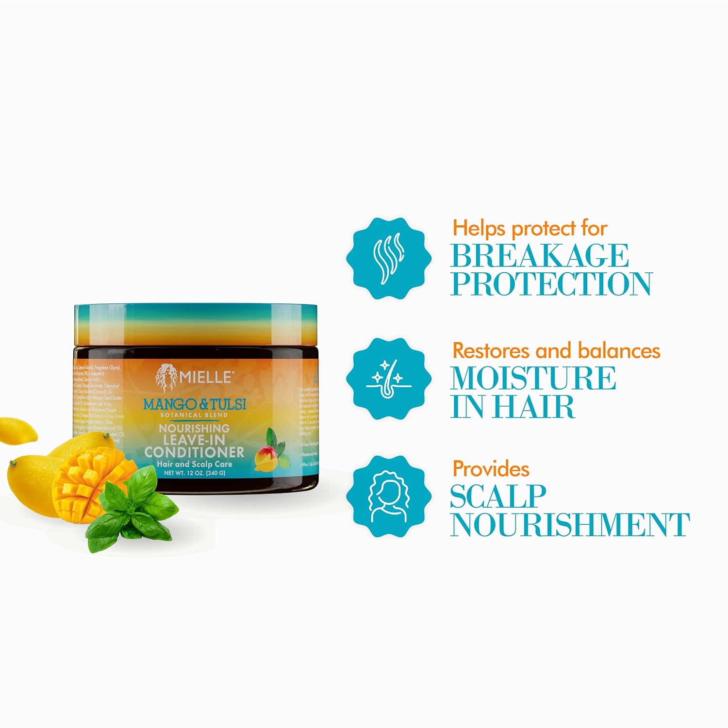 MIELLE Mango & Tulsi Nourishing Leave-In Conditioner 12