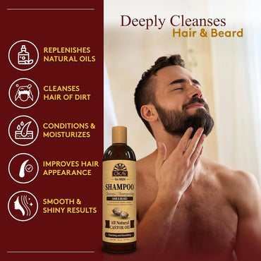 Okay for MEN Castor Oil Hair & Beard Shampoo  16oz