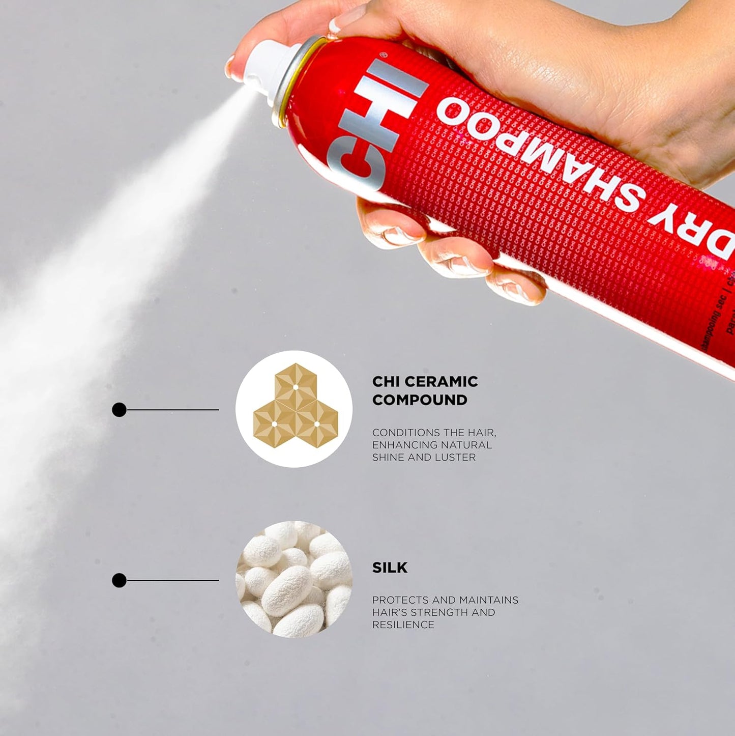 CHI Dry Shampoo, Lightweight Formula To Clean & Revitalize Hair, Sulfate & Paraben-Free, 7 Oz