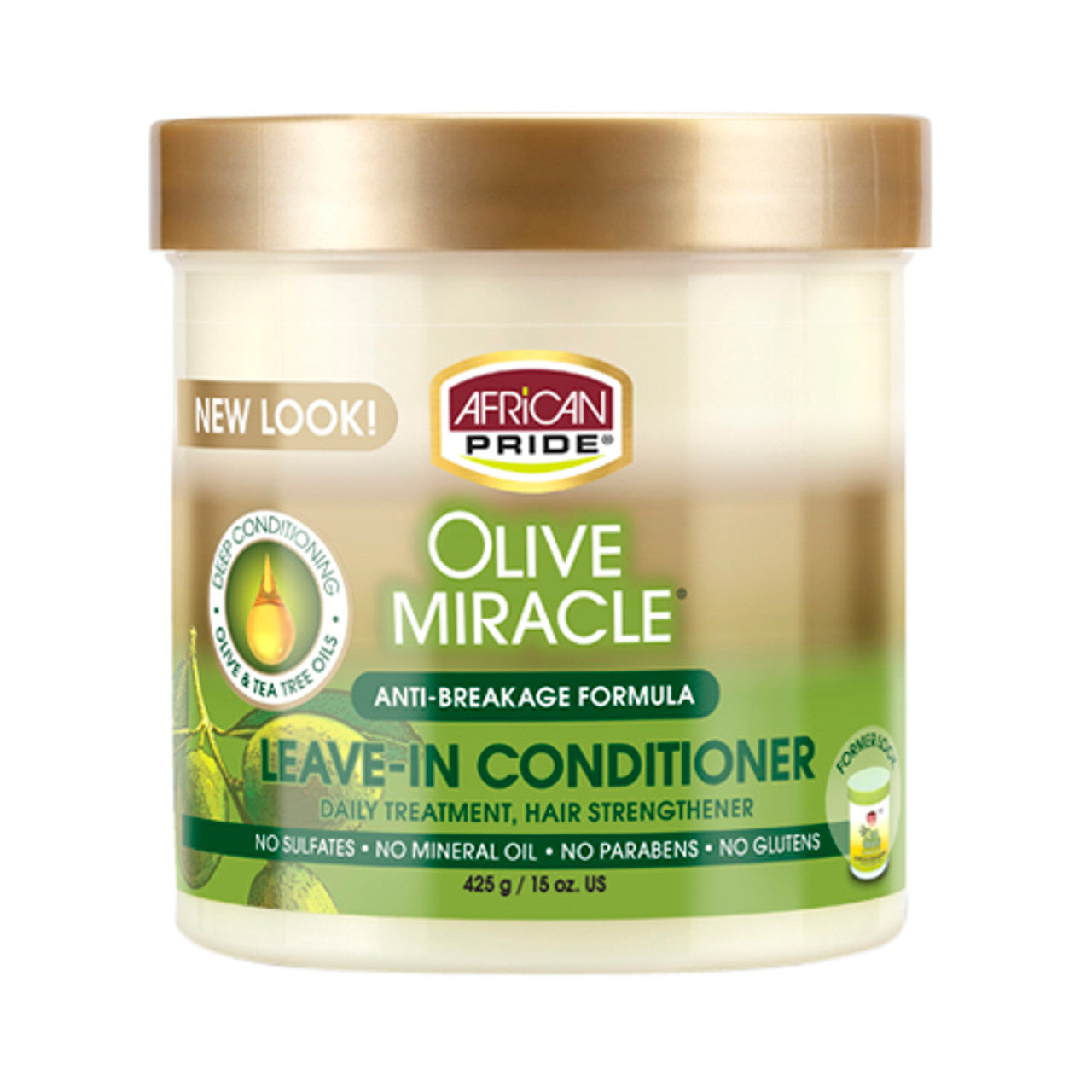 African Pride Olive Miracle Anti Breakage Leave In Hair Conditioner, Damaged Hair 15oz
