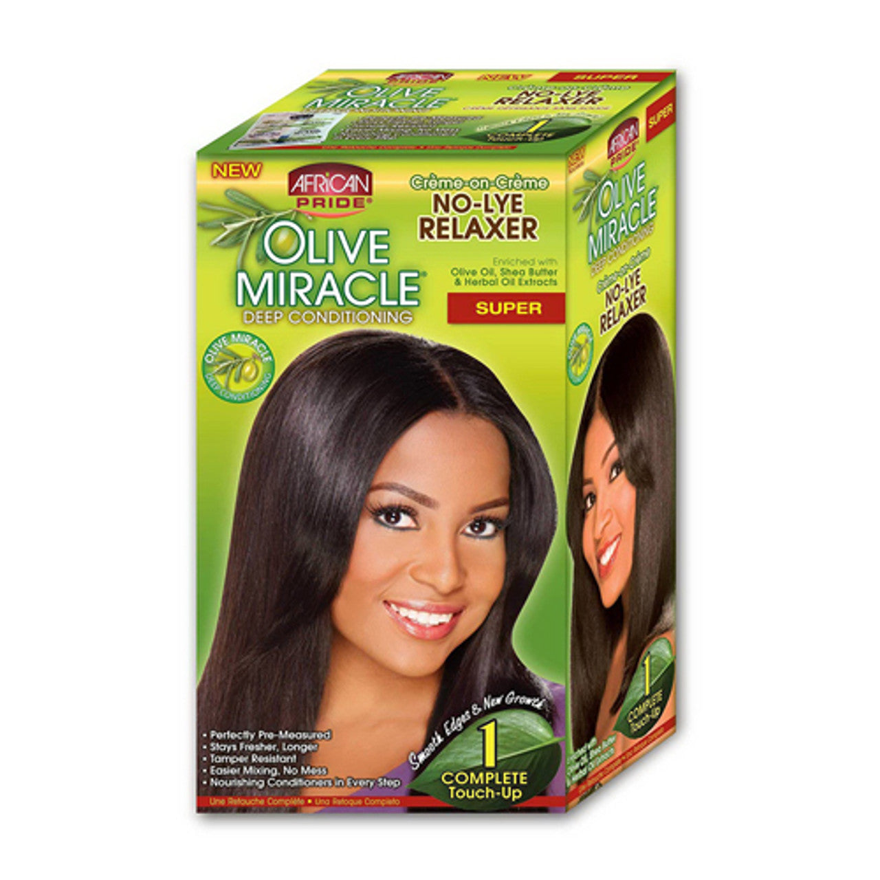 African Pride Olive Miracle Deep Conditioning No Lye Hair Relaxer, Super