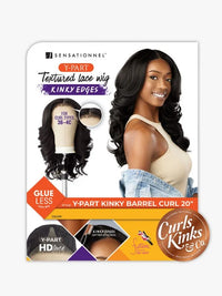 KINKY EDGE Y-PART LACE WIG - KINKY BARREL CURL 20 -