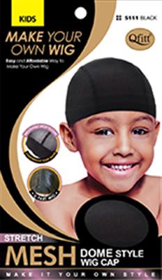 M M HEADGEAR MESH DOME STYLE WIG CAP BLACK [KIDS]  #5111