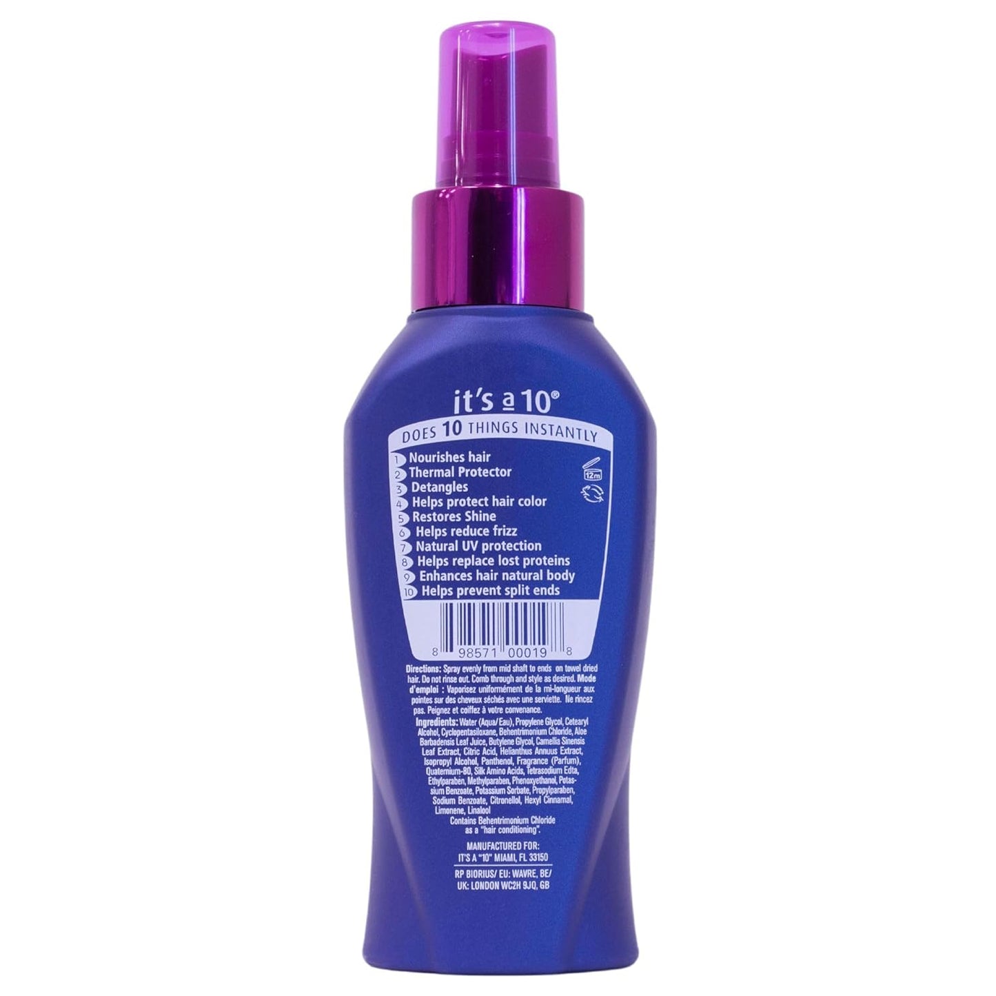 It's a 10 Hair Care Miracle Leave-in Product 4oz