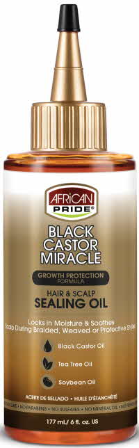 African Pride Black Castor Miracle Hair & Scalp Sealing Oil 6 oz