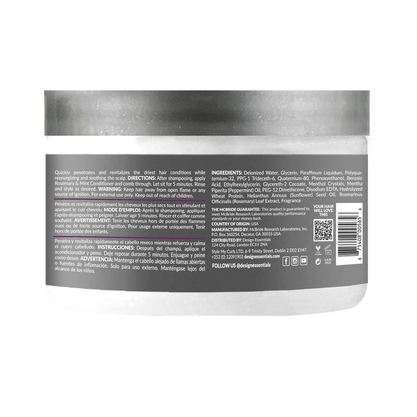 Design Essentials Rosemary & Mint Stimulating Super Moisturizing Conditioner 11oz
