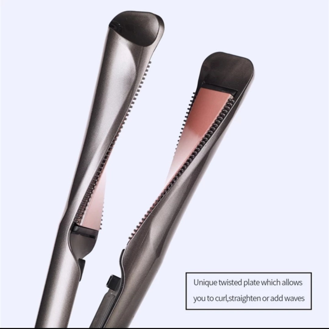 Twisted Flat iron 2-IN-1 Curl & Straight Iron