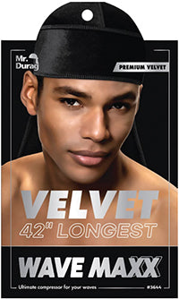 MR DURAG VELVET [BLACK] 42" Longest #3644