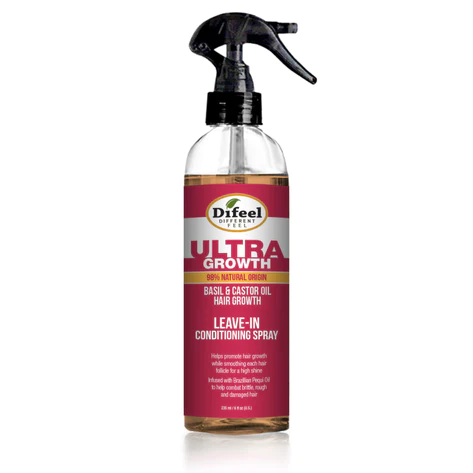 Difeel Ultra Growth Basil & Castor Hair Oil Leave in Conditioning Spray 6oz