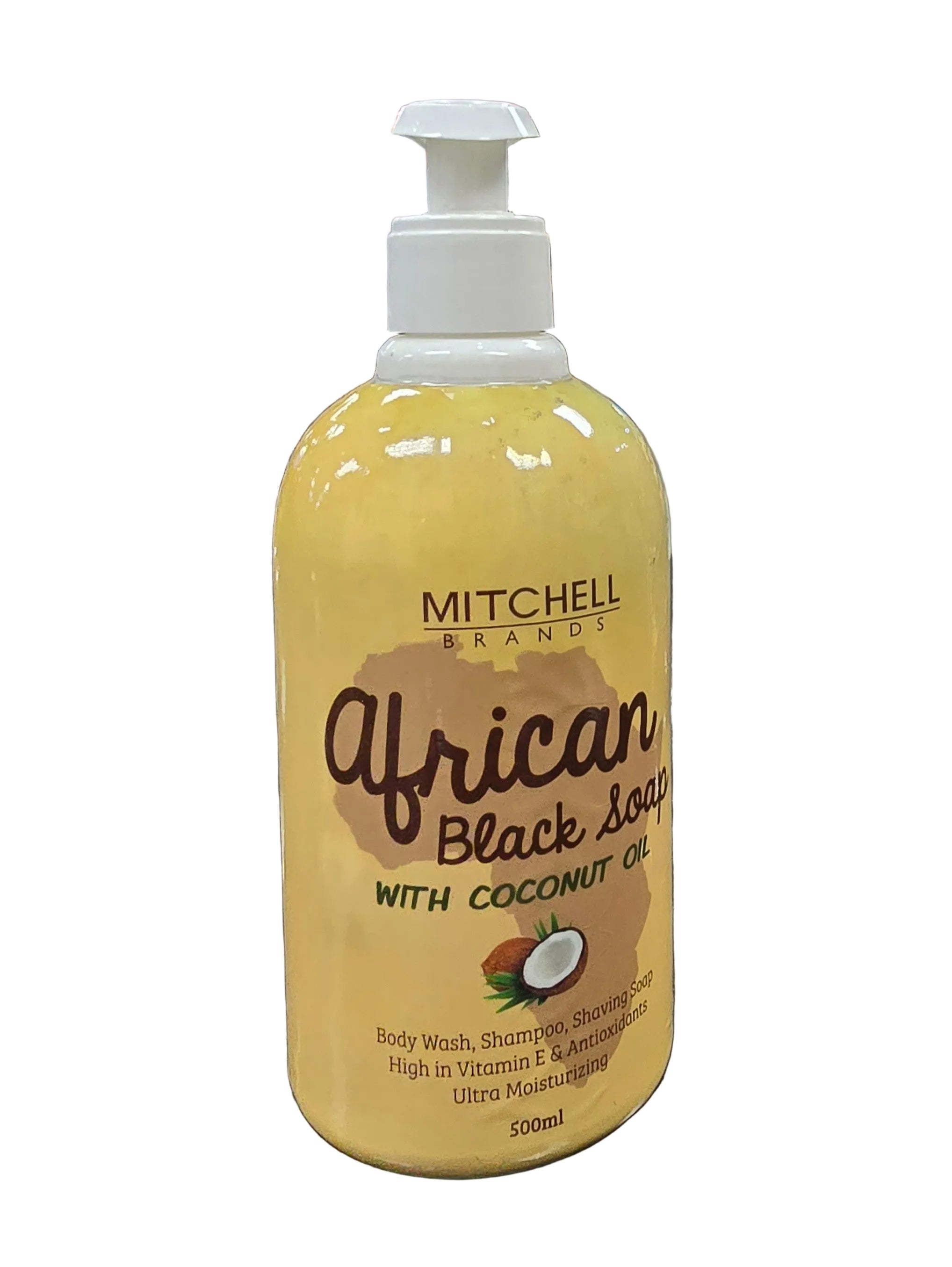 Mitchell African Liquid Black Soap with Coconut Oil 16.9 Oz.