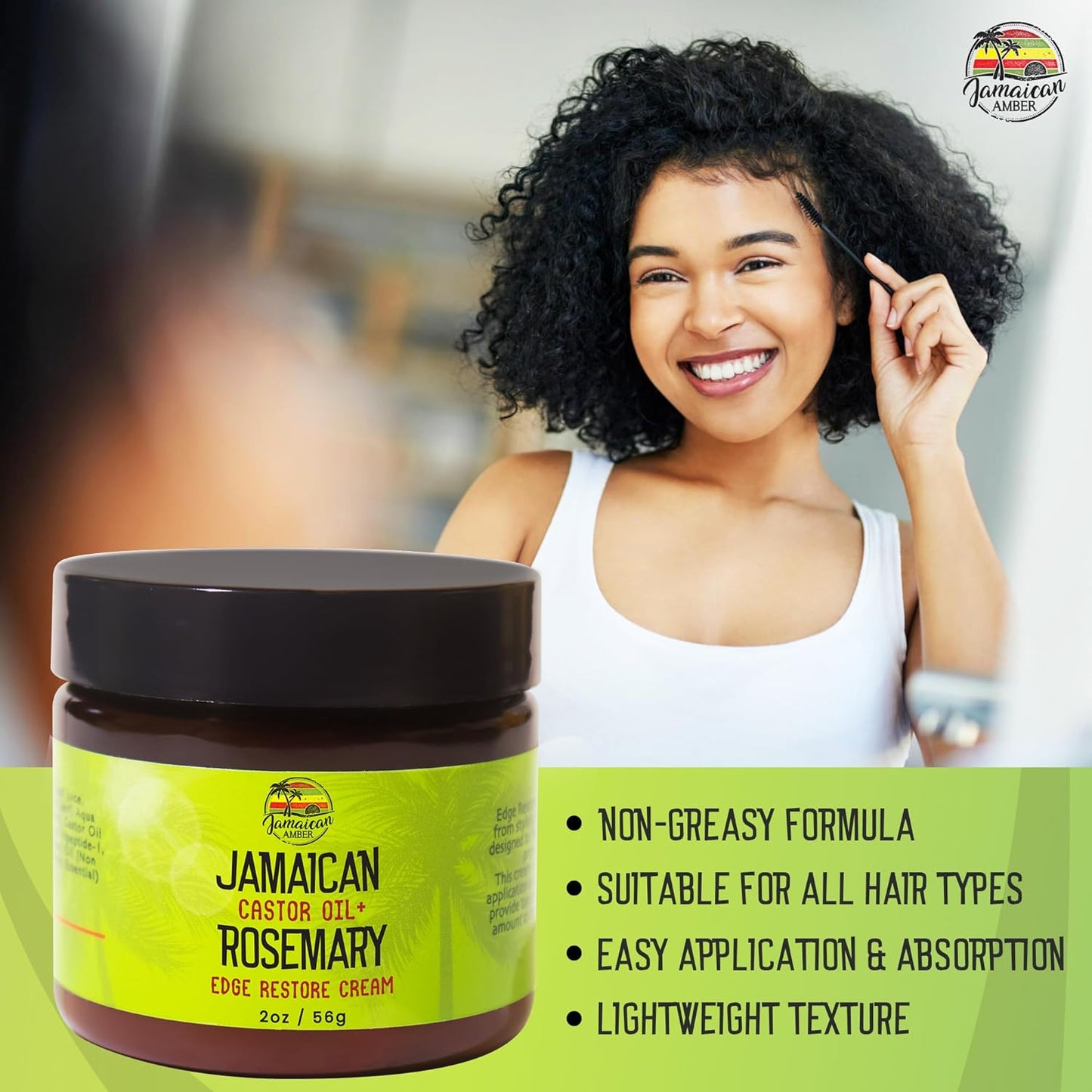 Jamaican Amber Rosemary Hair Edges Restore Cream - 60 ml / 2 fl oz